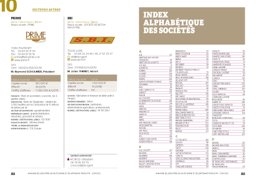 annuaire de l'industrie de Haute-Saône et de l'artisanat productif, mise en page automatique d'annuaires